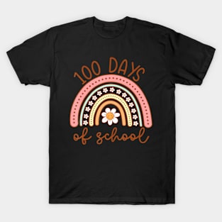 100Th Day Of School Teacher 100 Days Smarter Rainbow T-Shirt